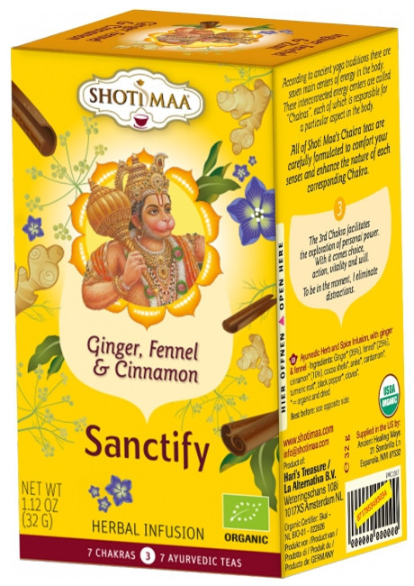 Ceai Shoti Maa Chakras Sanctify-Ghimbir Fenicul si Scortisoara Bio 16dz