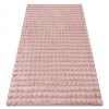 Covor BUBBLE roz pudra 45 IMITARE BLANĂ DE IEPURE 3D structural, 80x150 cm