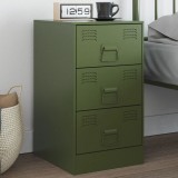 Noptiera Gossi verde olive otel 3 sertare 34.5x39x62 cm