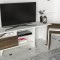 Comoda TV Natura Stejar - Alb, 120 x 49 x 30 cm