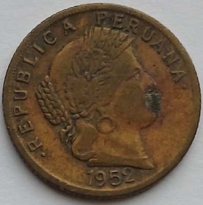 Peru, 10 Centavos 1952 foto