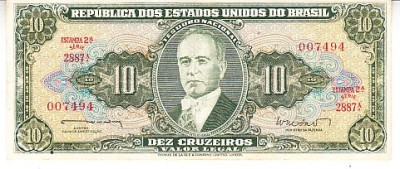 B11 - Bancnota foarte veche - Brazilia - 10 cruzeiros foto