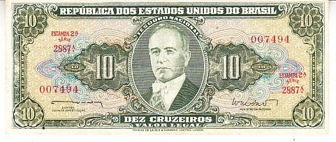 B11 - Bancnota foarte veche - Brazilia - 10 cruzeiros