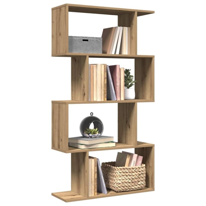 vidaXL Bibliotecă/separator 4 nivel stejar artizanal 70x24x129 cm lemn 858110