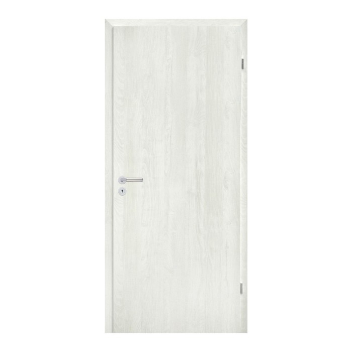 Blat de ușă decorativ CPL frasin norvegian 90/210 dreapta, balama cromată cu &icirc;ncuietoare BB