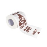 Hartie igienica, cu mesaj Funny, Aniversare 30 de ani, 2 straturi, Compatibila cu majoritatea suporturilor de hartie igienica, 9 cm h, 9.7 cm l, Oem