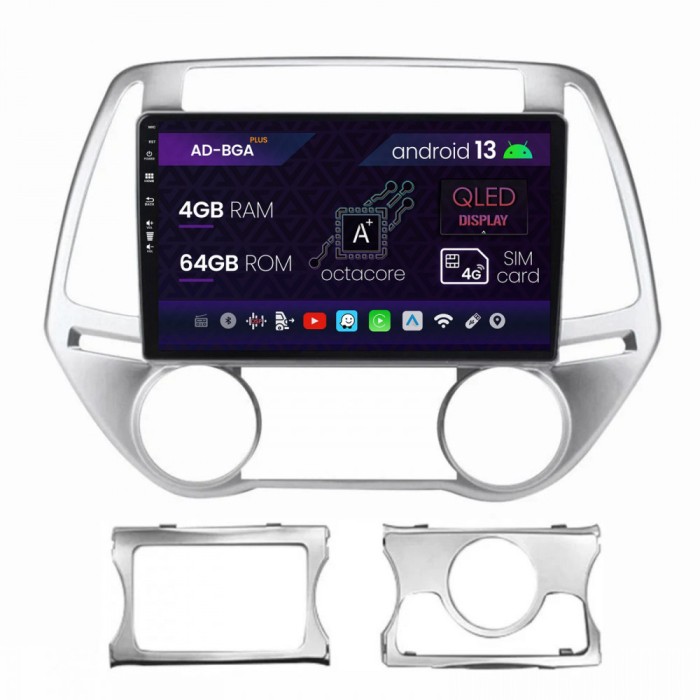 Navigatie Hyundai I20 (2012-2014), Android 13, A-Octacore 4GB RAM + 64GB ROM, 9 Inch - AD-BGA9004+AD-BGRKIT218