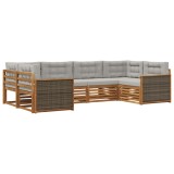 vidaXL Set de canapele de exterior 6 pcs Natural și gri deschis 3383769