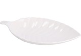Cumpara ieftin Platou ceramica alba Frunza 41 x 24 x 5 cm
