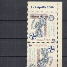 ROMANIA 2008 LP 1798 d EVENIMENTE NATO SERIE TETE-BECHE MNH