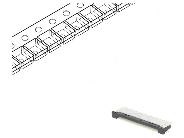 Conector FFC/FPC 30 PIN ZIF Orizontal