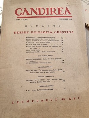 Gandirea - Anul XXI Nr. 2 - Februarie 1942 foto