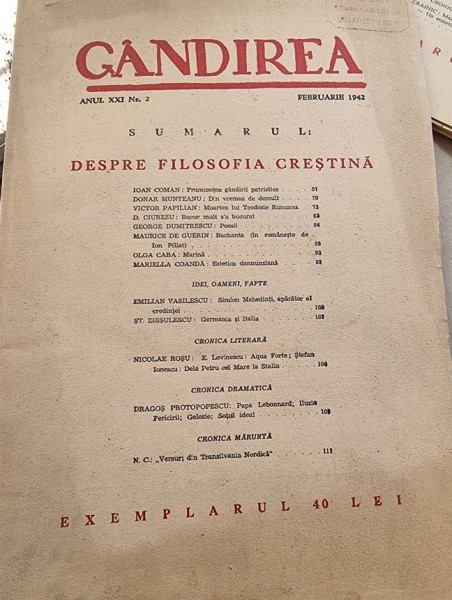 Gandirea - Anul XXI Nr. 2 - Februarie 1942