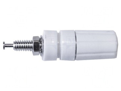 Soclu Banană Albă Nichelat 4mm 15A 2,5kV 50&amp;divide;115&amp;deg;C foto