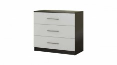 Comoda 3 sertare, Wenge Alb, 90x82x45 cm