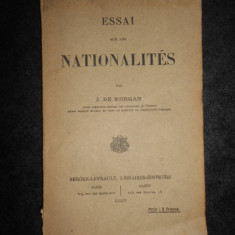 J. DE MORGAN - ESSAI SUR LES NATIONALITES (1917)
