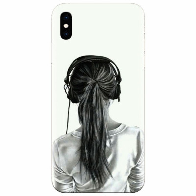 Husa silicon pentru Apple Iphone XS, Girl With Headphone foto
