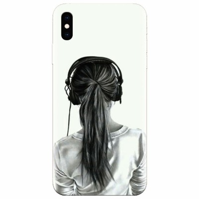 Husa silicon pentru Apple Iphone XS Max, Girl With Headphone foto