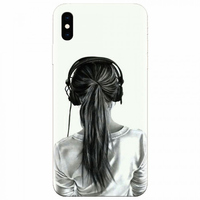 Husa silicon pentru Apple Iphone XS Max, Girl With Headphone