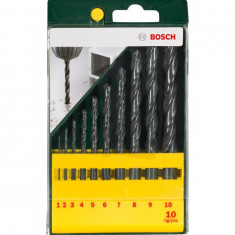 Set 10 burghie pentru metal, Bosch, diametre de la 1mm la 10mm (2607019442)