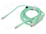 Cablu USB 2.0 VENTION USB C mufă x2 nichelat 1,5m verde