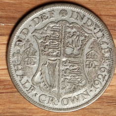 Marea Britanie - argint - moneda colectie (1/2) half crown 1929 stare f buna