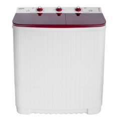 Masina de spalat rufe semiautomata NobelTek NSWM 5.3B, 220 V, Capaciate de spalare 5 kg, Capacitate de stoarcere 2.5 kg, Alb/Rosu