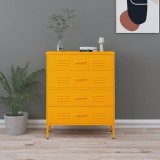 Cumpara ieftin Comodă cu sertare, galben muștar, 80x35x101,5 cm oțel