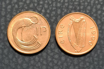 Irlanda 1 pence 1990 foto