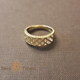 Inel filigranat latime 7 mm - placat 14k