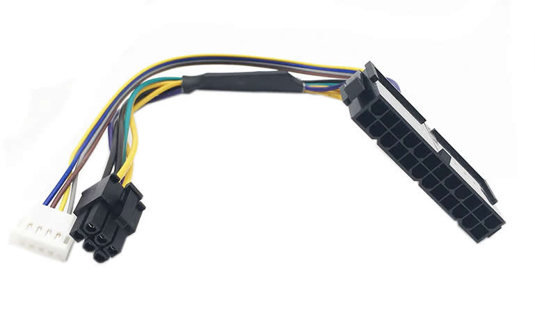 Cablu adaptor sursa alimentare de la ATX 24 pin la 2 x 6 pin, Active 18AWG,  30 CM, compatibil HP 8100 8200 8300 800G1 600G2MT, Elite, Prodesk |  Okazii.ro