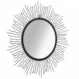Oglindă de perete pentru grădină Sunburst, negru, 80 cm, vidaXL