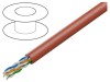 Cablu LANBERG U/UTP 4x2x24AWG s&acirc;rmă CCA PVC roşu 305m &Oslash;5,2mm