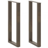 vidaXL Picioare de masă de bar &icirc;n formă de U, 2 buc., oțel natural, 50x(100-101) cm 4013235