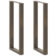 vidaXL Picioare de masă de bar &icirc;n formă de U, 2 buc., oțel natural, 50x(100-101) cm 4013235