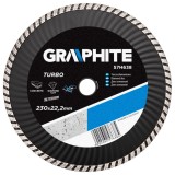 Disc diamantat turbo 230 mm Graphite pentru beton, piatra si zidarie