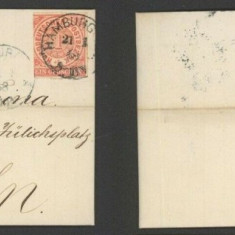 Germany North Conf 1868 Postal History Rare Cover+Content Hamburg to Koln DB.539