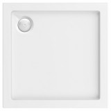 Cada pentru dus din acril Rea Belmond White 80x80 Chrome