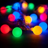 Instalație Lumini Decorative, 20 LED, Multicolor, 1.5m, Controlat cu Baterii (3xAA), Cablu Transparent, Oem