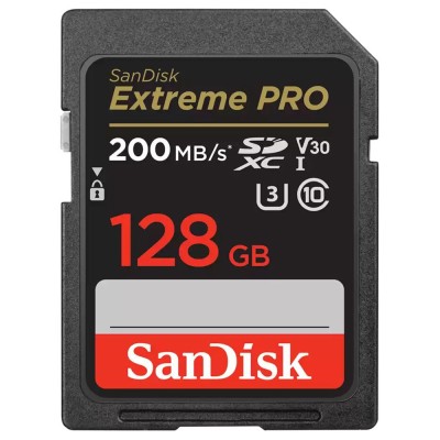SanDisk - Memory Card Extreme Pro (SDSDXXD-128G-GN4IN) - SDXC, 128GB, Class 10, Read 200MB/s, Write 90MB/s, V30 - Grey foto