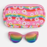 Set Ochelari de Soare Roz cu Model Floral pentru Copii - Protecție UV, CMCLASS