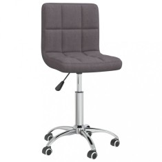 vidaXL Scaun de bucătărie pivotant, gri taupe, material textil