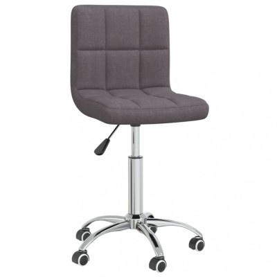 vidaXL Scaun de bucătărie pivotant, gri taupe, material textil foto