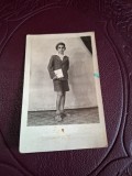Fotografie tip carte postala , Elev premiant , alb negru - Calarasi