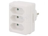 Conector Alimentare AC Splitter Alb 3x Soclu, Logilink