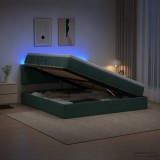 Cumpara ieftin Pat cu LED si saltea Verde inchis 160 x 200 cm Catifea