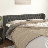 vidaXL Tăblie de pat cu aripioare gri &icirc;nchis 183x23x78/88 cm catifea
