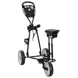 vidaXL Troler de golf cu scaun Negru și Alb 100 x 60 x 130 cm Fier 42033587