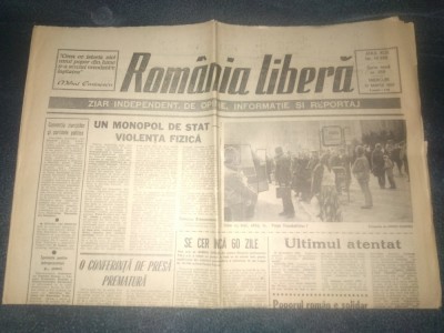 ZIARUL ROMANIA LIBERA 13 MARTIE 1991 foto