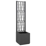 Cumpara ieftin Ghiveci Grădină Gri &Icirc;nchis cu Spaliere - 36x36x140 cm